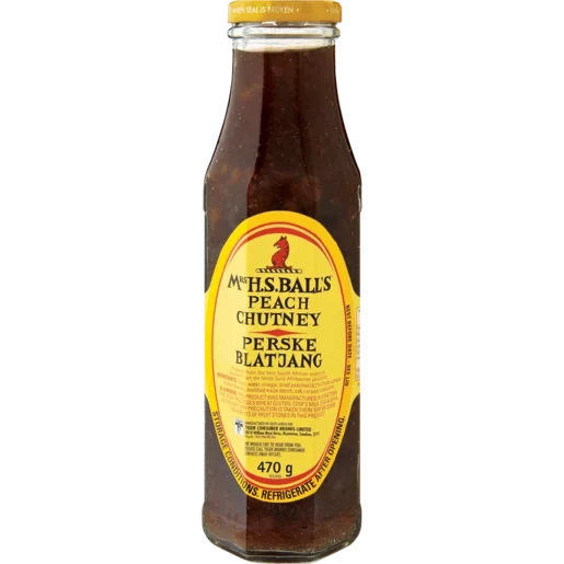 Mrs Balls Chutney Peach 470g 3 Mrs Balls Chutney Peach 470g